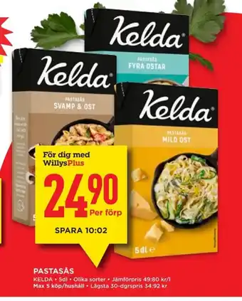 Willys Kelda Pastasås erbjuda