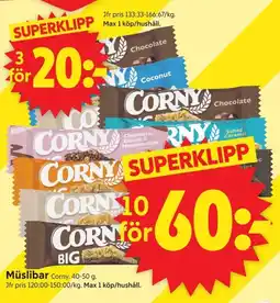 ICA Supermarket Corny Müslibar erbjuda
