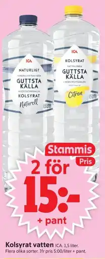 ICA Supermarket ICA Kolsyrat vatten erbjuda