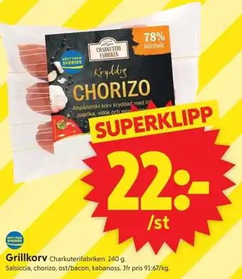 ICA Supermarket Grillkorv erbjuda
