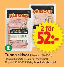 ICA Supermarket Pärsons Tunna skivor erbjuda