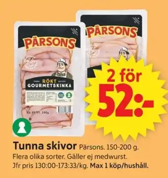 ICA Supermarket Pärsons Tunna skivor erbjuda
