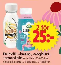 ICA Supermarket Arla, Yalla Drickfil, -kvarg, -yoghurt, -smoothie erbjuda