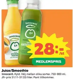 Coop Innocent Juice/Smoothie erbjuda