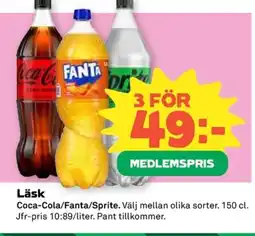 Coop Coca-Cola/Fanta/Sprite Läsk erbjuda
