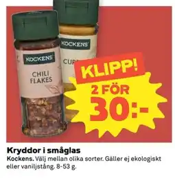 Coop Kockens Kryddor i småglas erbjuda