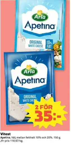 Coop Arla Apetina Vitost erbjuda