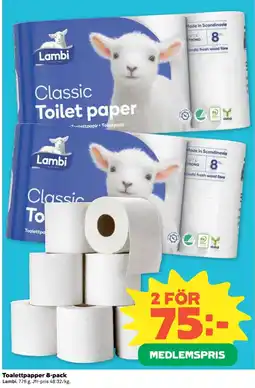 Coop Lambi Toalettpapper 8-pack erbjuda