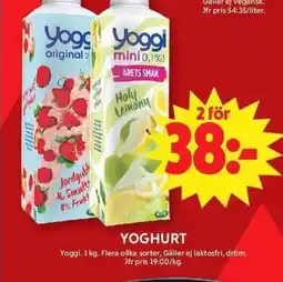 ICA Maxi Yoggi Yoghurt erbjuda