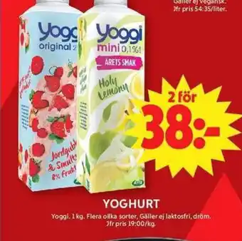 ICA Maxi Yoggi Yoghurt erbjuda