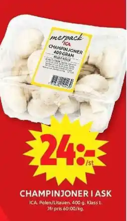 ICA Maxi ICA Champinjoner i ask erbjuda