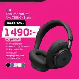 Elon JBL Over-ear hörlurar Live 780NC - Black erbjuda