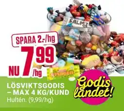 ÖoB LÖSVIKTSGODIS – MAX 4 KG/KUND erbjuda
