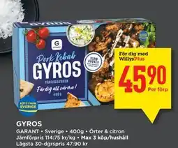 Willys GYROS, Medlemspris erbjuda
