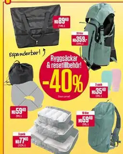 ÖoB Ryggsäckar & resetillbehör! erbjuda