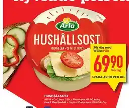Willys Hemma HUSHÅLLSOST, Medlemspris erbjuda