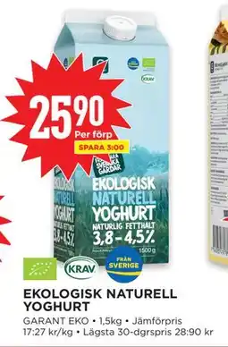 Willys EKOLOGISK NATURELL YOGHURT erbjuda