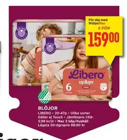 Willys BLÖJOR, Medlemspris erbjuda