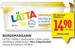 Willys Hemma BORDSMARGARIN, Medlemspris erbjuda