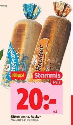 ICA Kvantum Jättefranska, Rasker, Medlemspris erbjuda