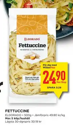 Willys Hemma FETTUCCINE, Medlemspris erbjuda