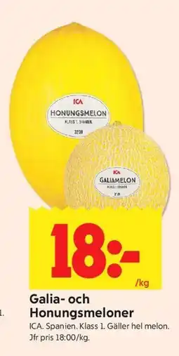 ICA Kvantum Galia- och Honungsmeloner erbjuda