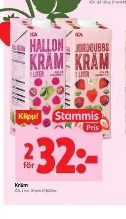 ICA Kvantum Kräm, Medlemspris erbjuda