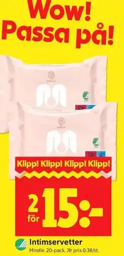 ICA Kvantum Intimservetter erbjuda