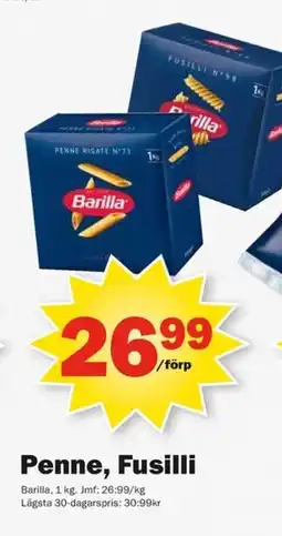 Pekås Penne, Fusilli erbjuda