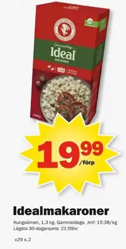 Pekås Idealmakaroner erbjuda
