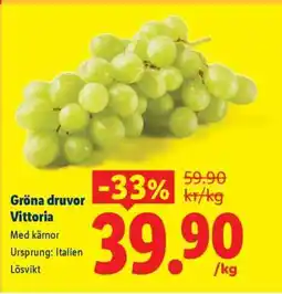 Lidl Gröna druvor Vittoria erbjuda