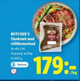 Lidl BUTCHER’S Flankstek med vitlöksmarinad erbjuda