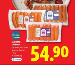 Lidl MATRIKET Grillkorv erbjuda