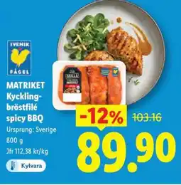 Lidl MATRIKET Kycklingbröstfilé spicy BBQ erbjuda