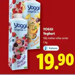 Lidl Yoggi yoghurt erbjuda