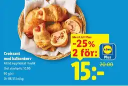 Lidl Croissant med kalkonkorv erbjuda