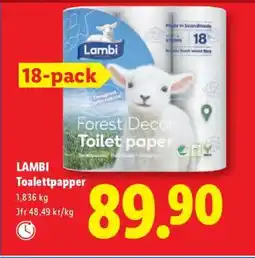 Lidl Lambi toalettpapper erbjuda