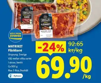 Lidl MATRIKET Fläskkarré erbjuda