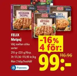 Lidl Felix matpaj erbjuda