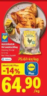 Lidl Guldfågeln Hel majskyckling erbjuda