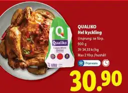 Lidl Qualiko Hel kyckling erbjuda