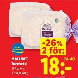 Lidl Matriket Tunnbröd erbjuda
