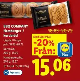 Lidl BBQ COMPANY Hamburger-/korvbröd erbjuda