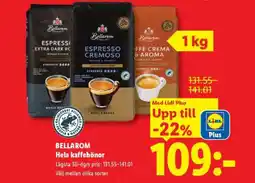 Lidl BELLAROM Hela kaffebönor erbjuda
