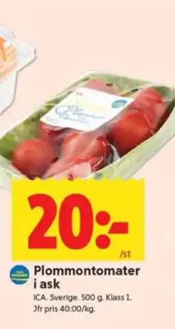 ICA Supermarket Plommontomater i ask erbjuda