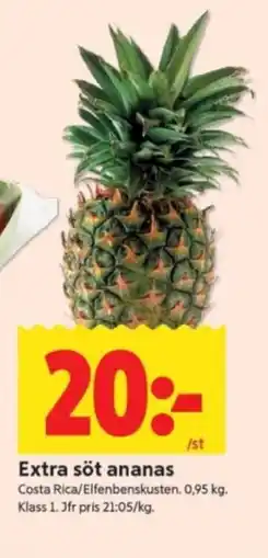 ICA Supermarket Extra söt ananas erbjuda