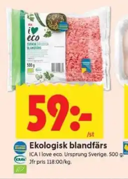 ICA Supermarket Ekologisk blandfärs erbjuda