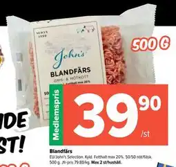 Coop Extra Blandfärs, Medlemspris erbjuda