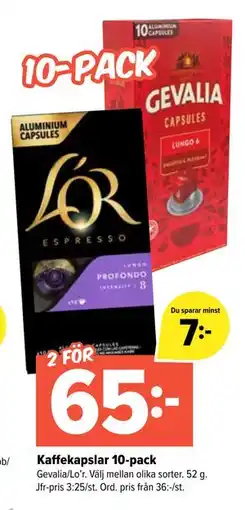 Coop Extra Kaffekapslar 10-pack erbjuda