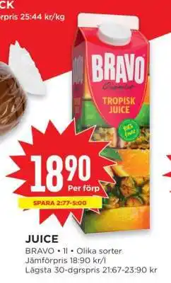Willys BRAVO Tropisk Juice erbjuda